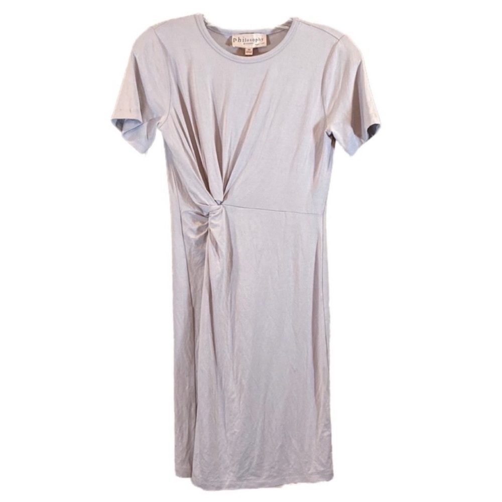 Philosophy Taupe Side Gathered Knit Dress